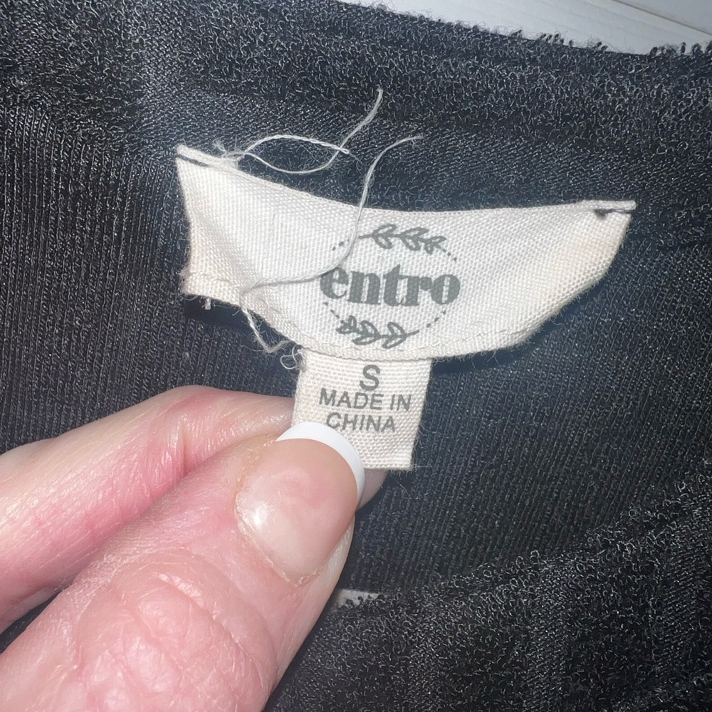 Entro Black Velour Wide Leg Jumpsuit - Picture 7 of 8